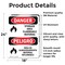 Signmission Storage Area Flammable Material Bilingual Danger Sign, Vinyl Decal, 18in W x 24in L, 2PK OS-2PACK-DS-D-1824-VS-1583 - alternate 3